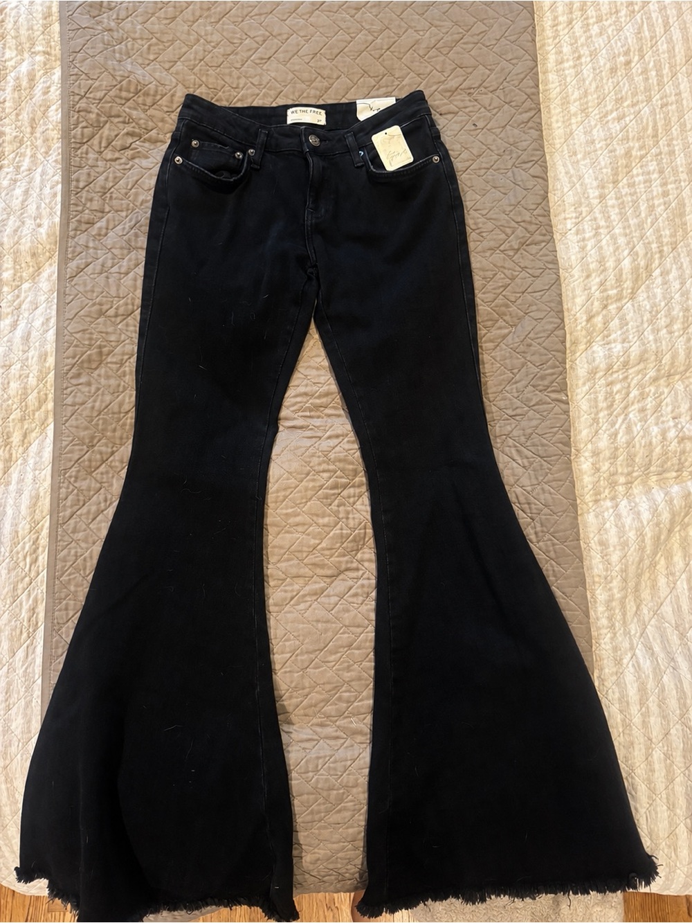 We The Free/ Free people Black High-Rise Wide Flare Jeans